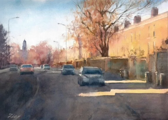 Cityscape in watercolour