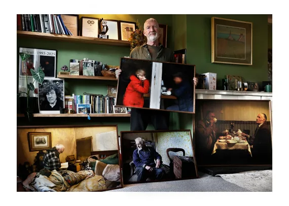 David Stephenson with works for National Gallery