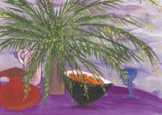 Jane O Malley Still Life with Mimosa detail