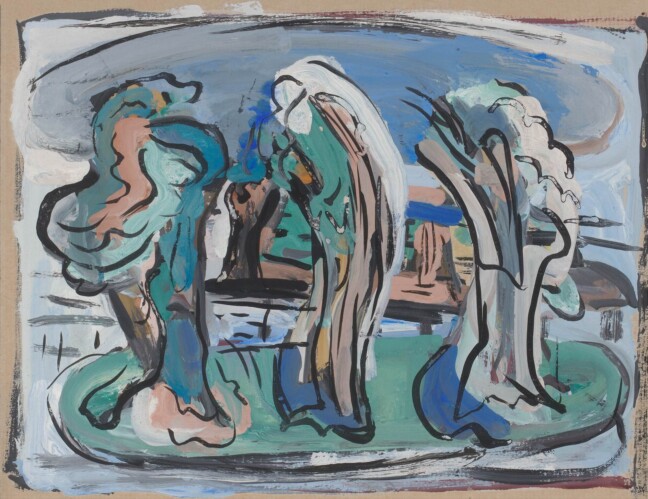 Gouache on paper by Evie Hone