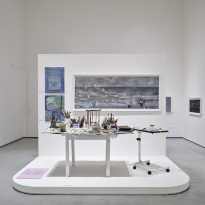 Tony & Jane O’Malley: The Shared Studio, Jane's Studio Table, Installation View, Photo Credit: Ros Kavanagh