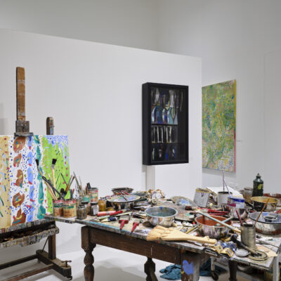 Tony & Jane O’Malley: The Shared Studio, Tony's Studio Table, Installation View, Photo Credit: Ros Kavanagh