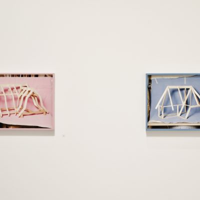 Checklist 2. 11 Talbot’s Inch, Kilkenny, 2026 (L) & Checklist 3. Aut Even (Garden Entrance View) Talbot’s Inch, 2025 (R), I Took a Hammer in My Hand, Jan McCullough, Installation View, Photo Credit: Ros Kavanagh